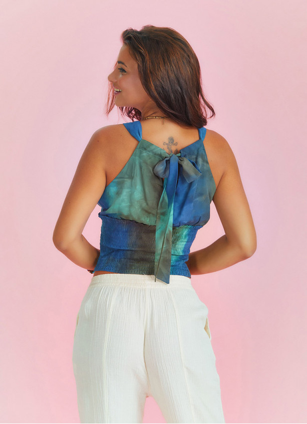 Gipeli Yazlık Batik Desenli Bluz 5059