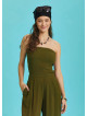 Haki Geniş Paça Straplez Tulum 6323